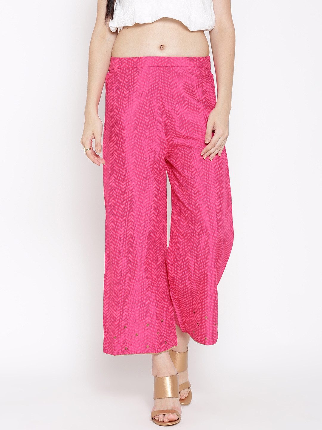 WISHFUL by W Women Pink Printed Palazzos