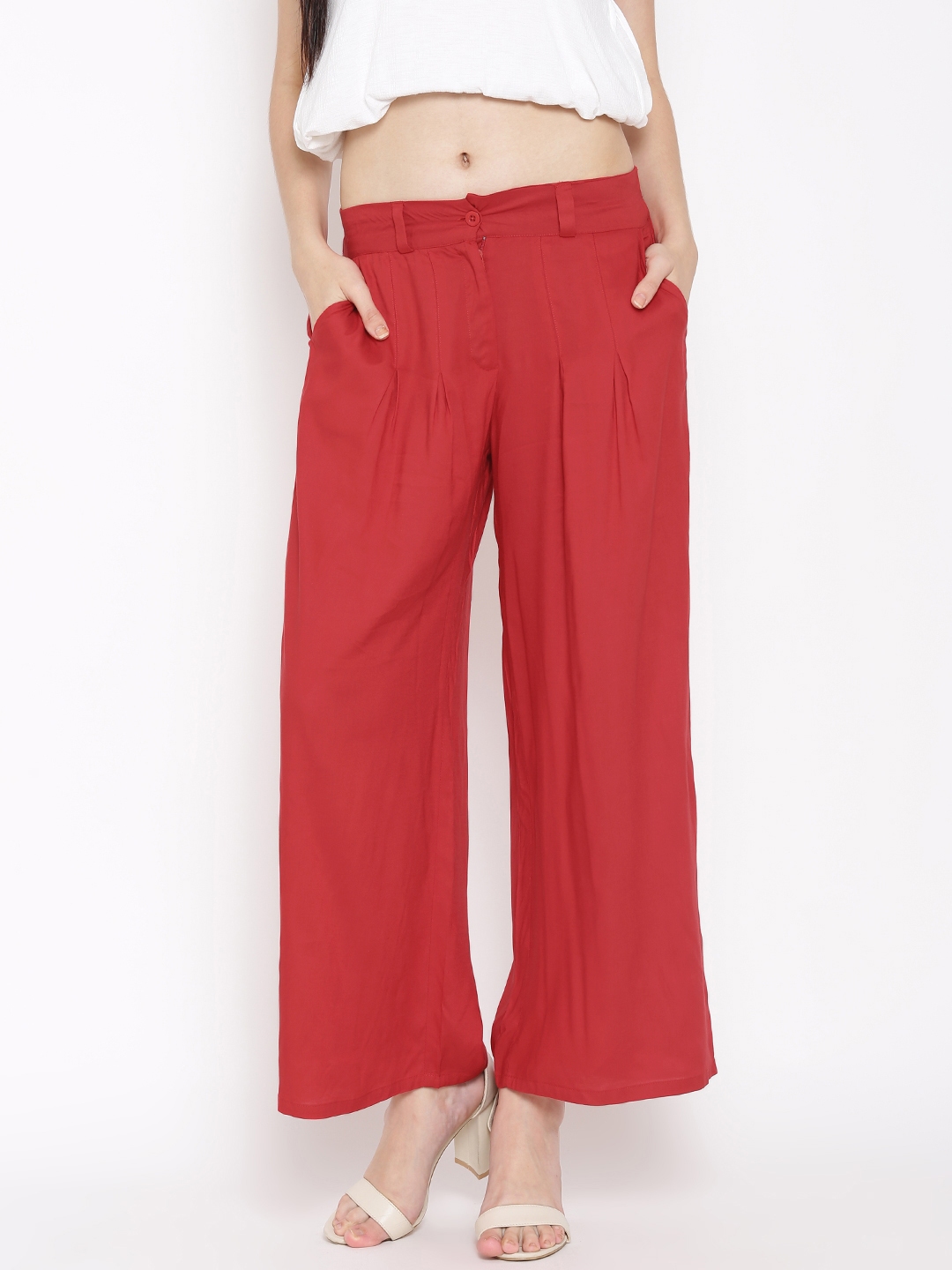 Solid Relaxed Fit Palazzos