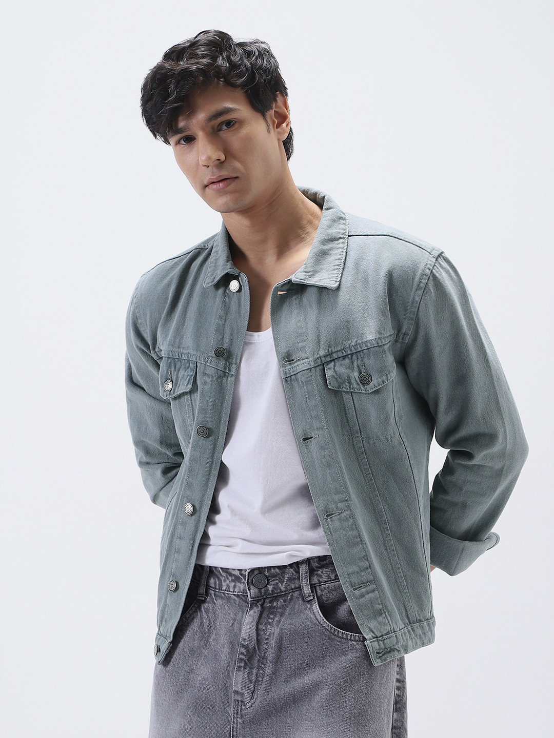 Urbano Fashion Men Washed Regular Fit Denim Jacket
