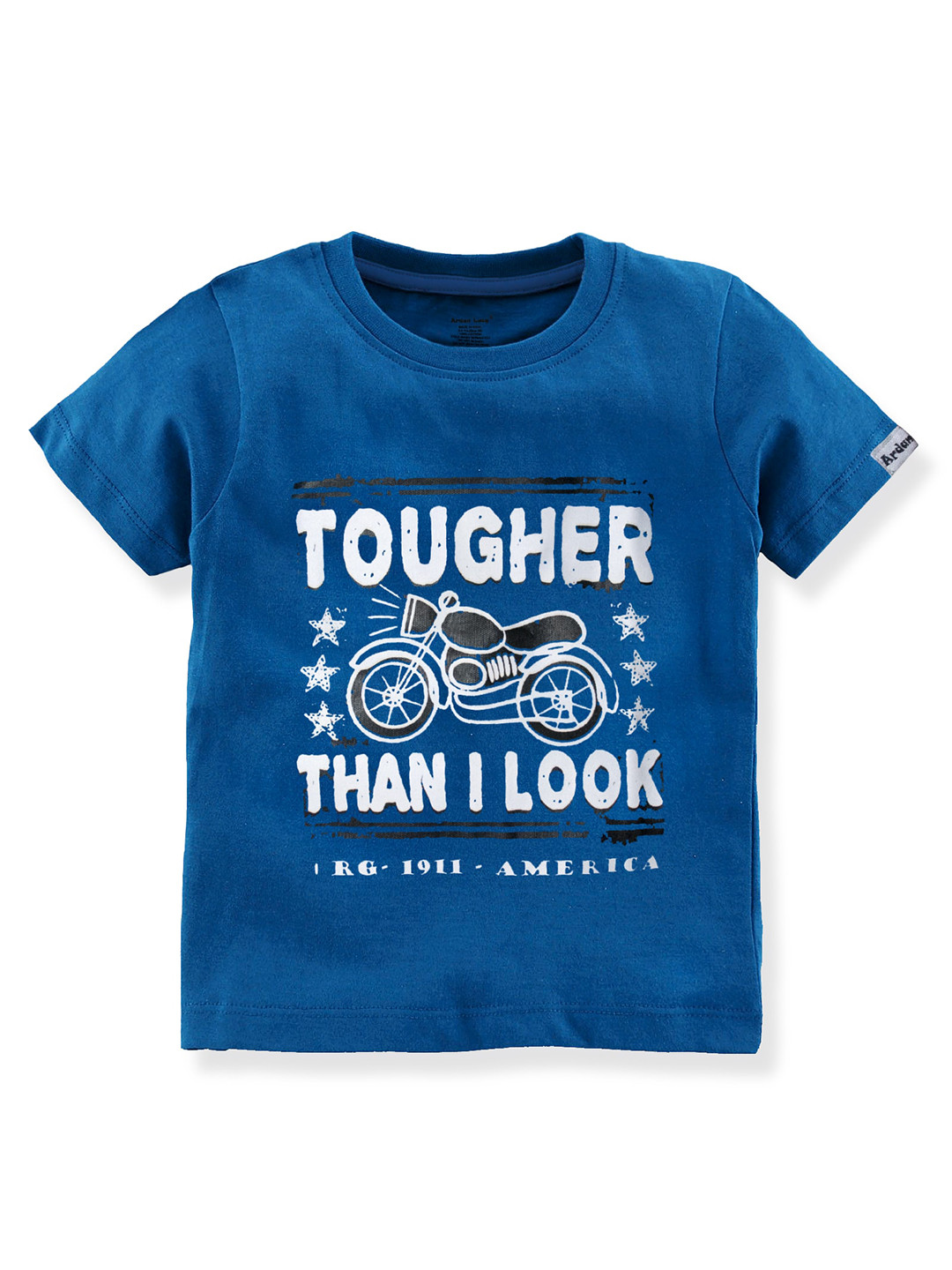 Ardan Lucy Boys Blue Biker Printed Applique T-shirt