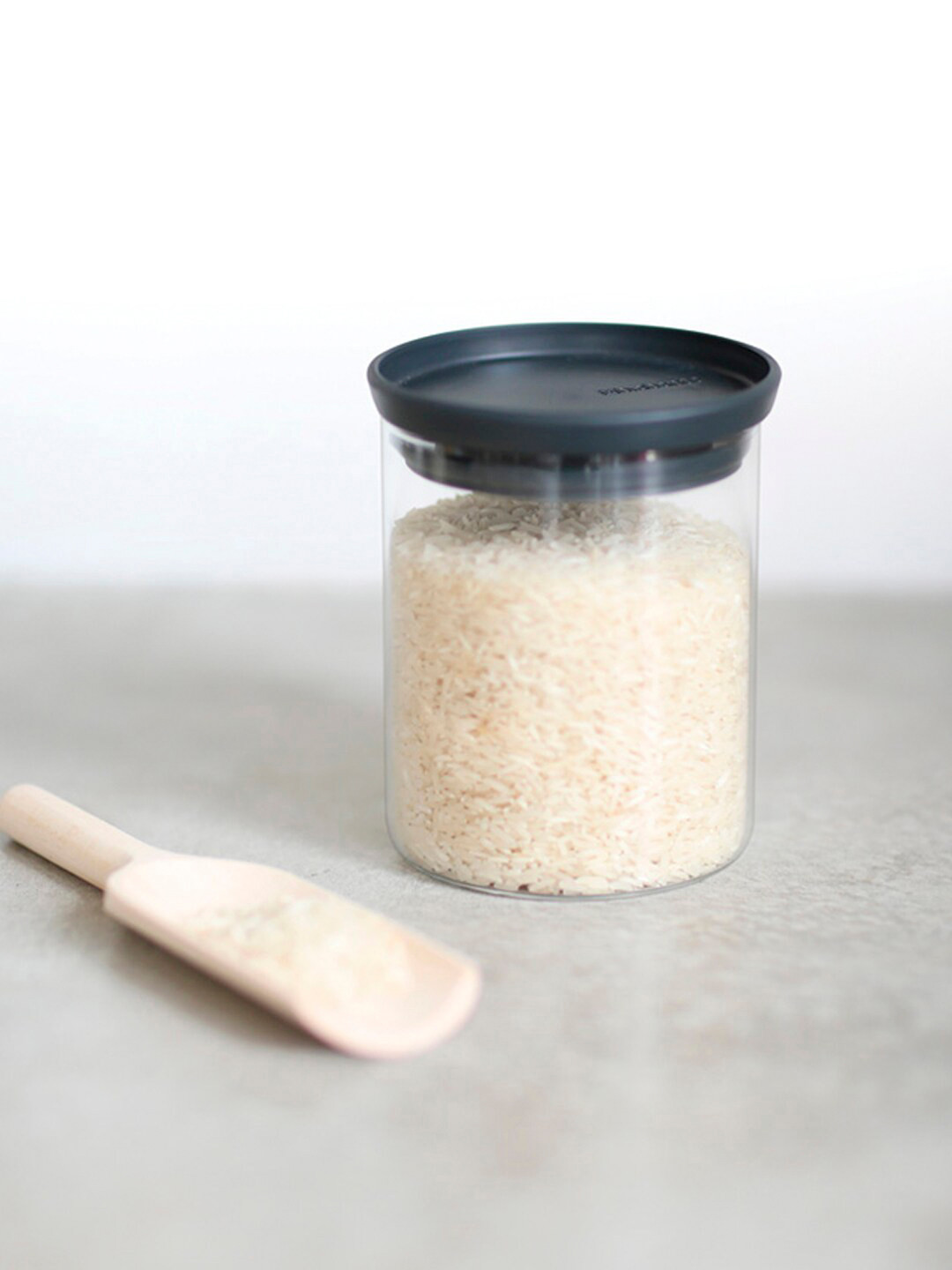 Brabantia Grey Glass Stackable Flip Top Canister-600ml