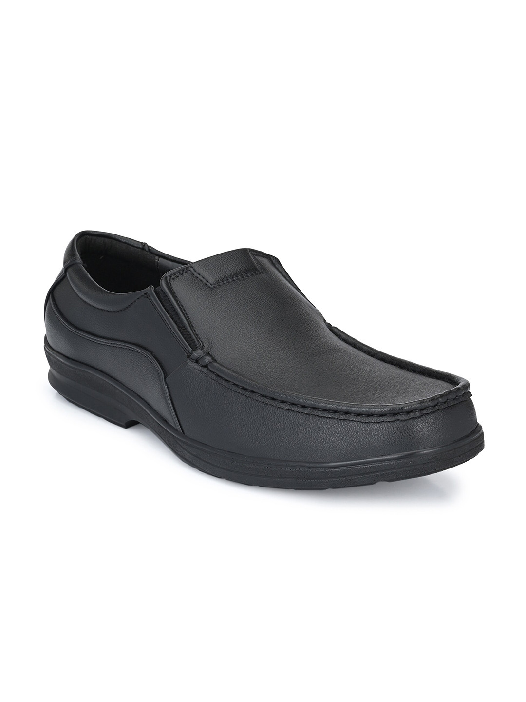 Eego Italy Men Black Solid Formal Slip-On's