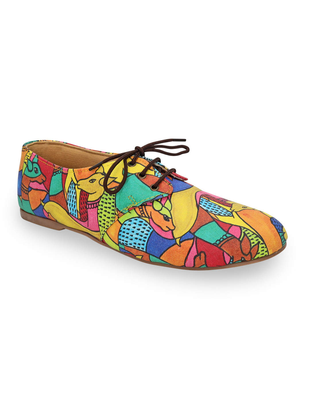 Kanvas Women Jungle Deers Printed Canvas Oxfords