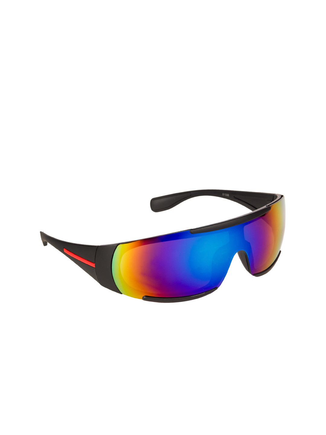 NuVew Unisex Mirrored Lens & Black Sports Sunglasses with UV Protected Lens