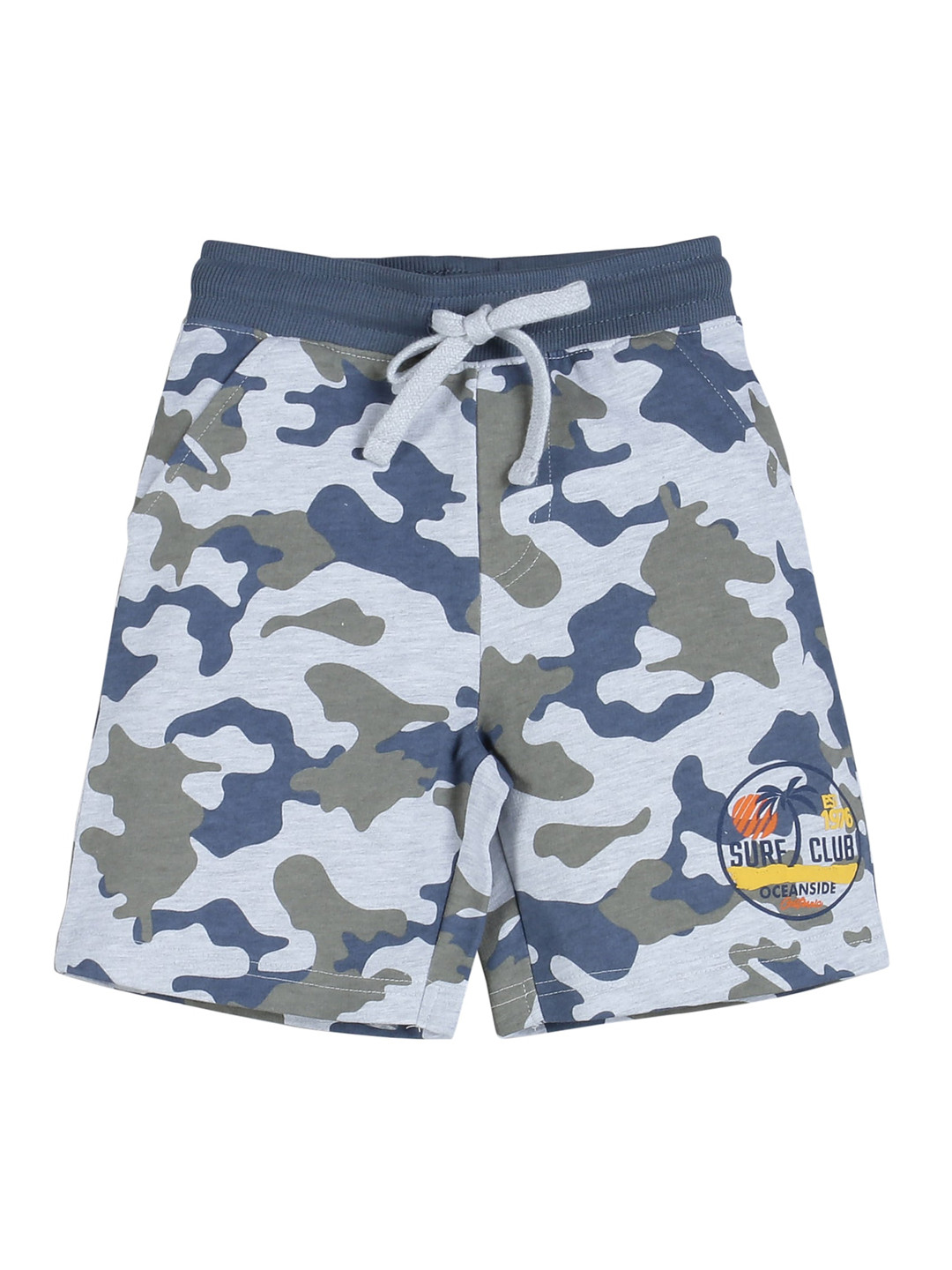 PLUM TREE Boys Olive Green Camouflage Printed Regular Shorts