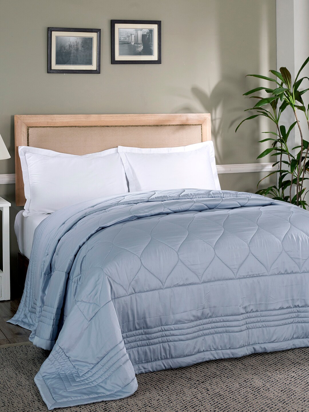 MASPAR Blue AC Room 110 GSM Double Bed Quilt