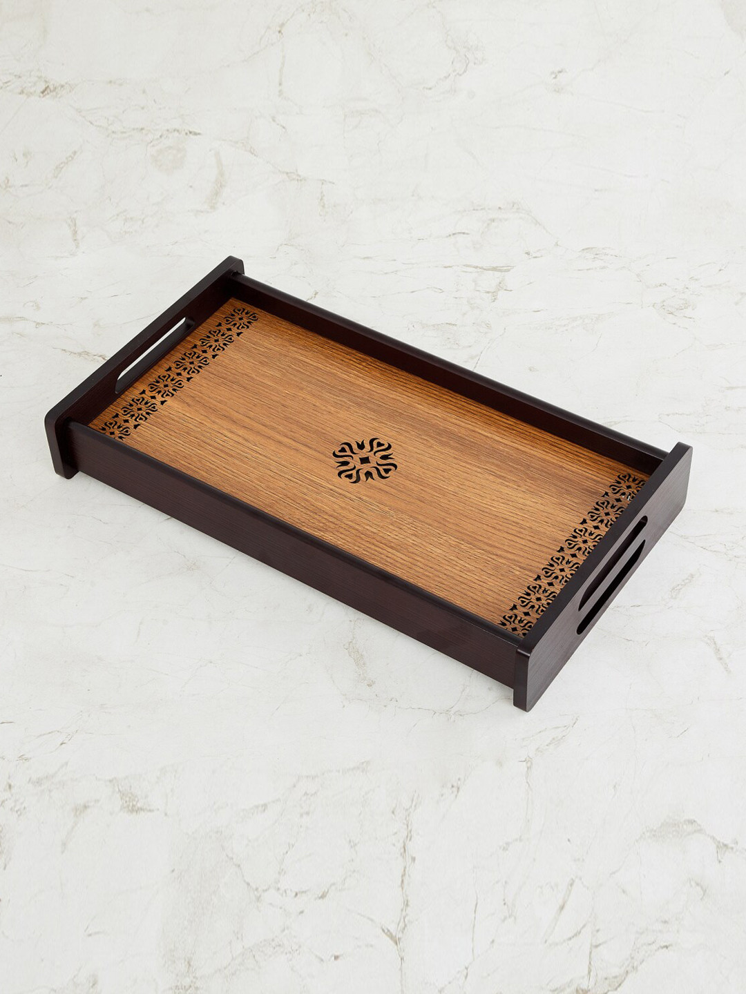 Home Centre Brown Oakland Celona Reversible Tray with Wooden Handle