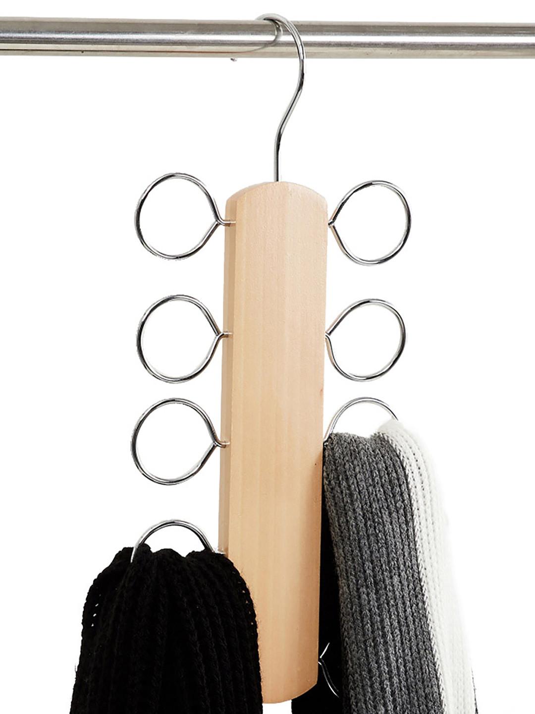 Home Centre Brown Wooden Belt Hanger