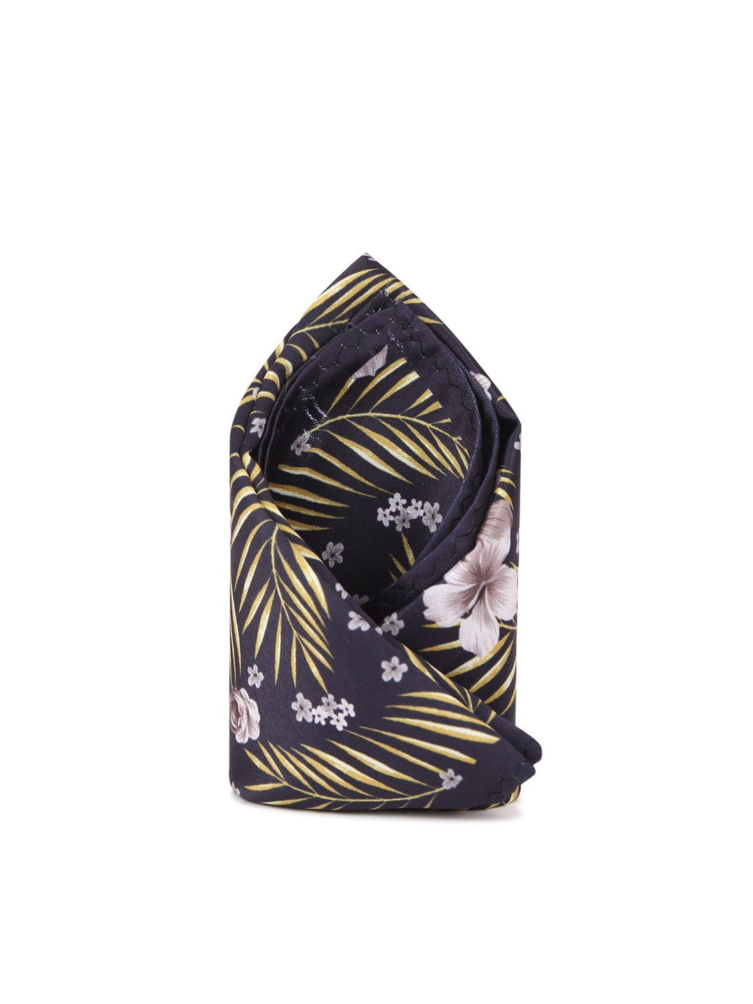 Tossido Men Black & Mustard Yellow Printed Pocket Square With A Gift Box
