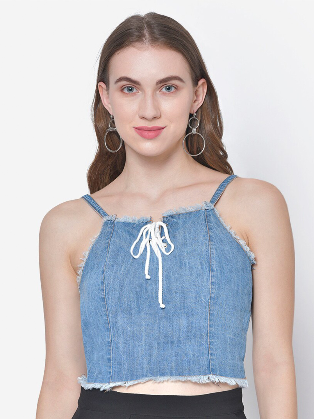 Martini Blue Denim Regular Crop Top