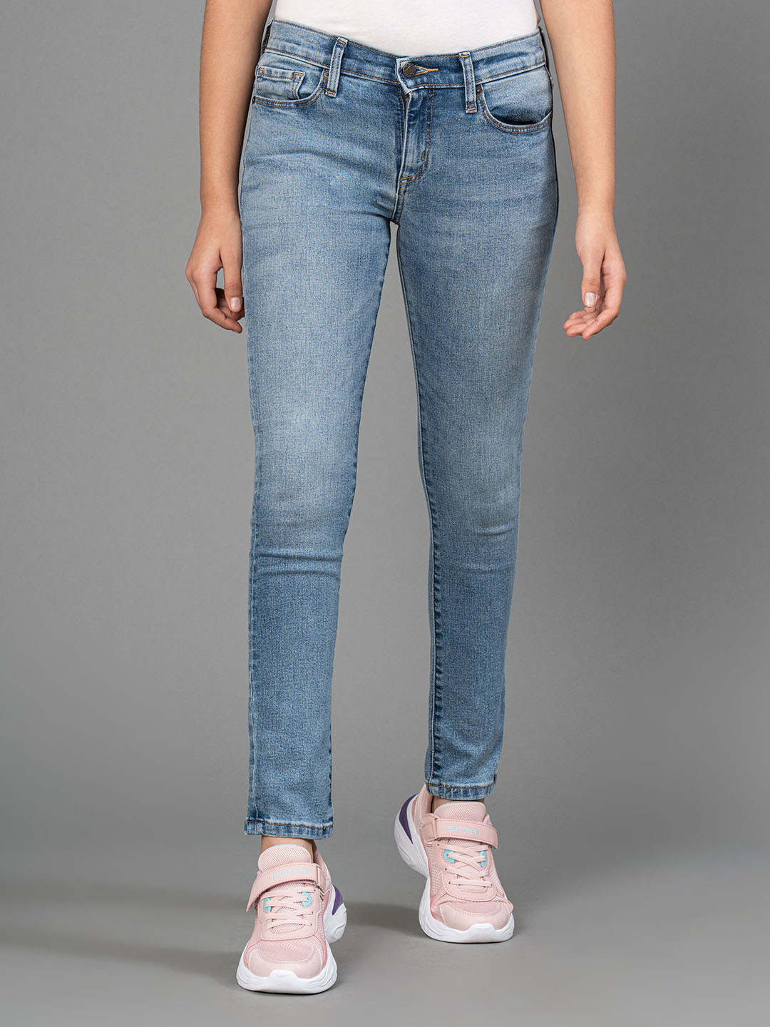 Mode by Red Tape Girls Blue Skinny Fit Light Fade Jeans
