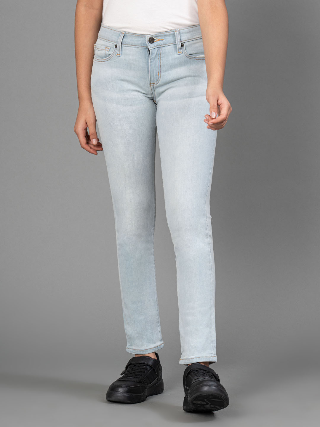 Mode by Red Tape Girls Blue Skinny Fit Heavy Fade Jeans