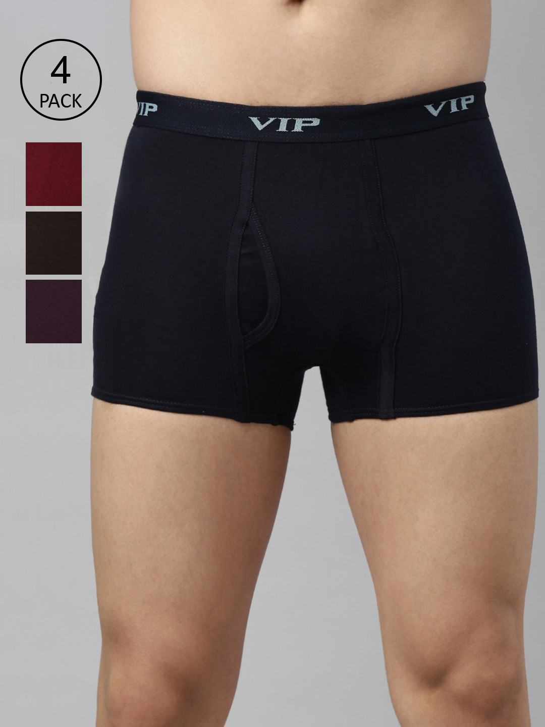 VIP Pack-4 Men Assorted Pure Cotton Trunks PUNCHPO4_80