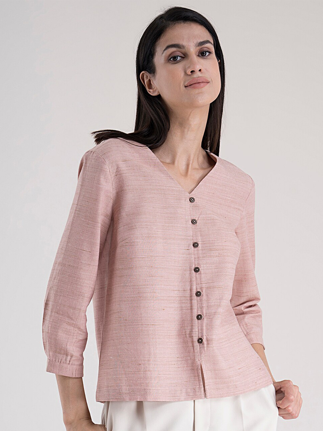 FableStreet Women Pink Shirt Style Top