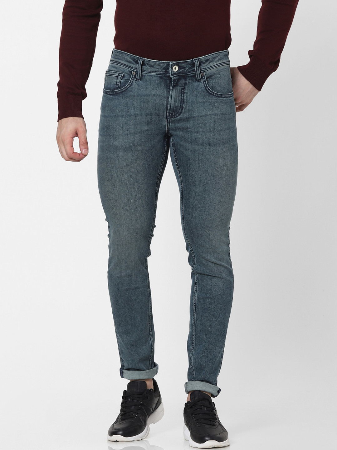 Celio Men Blue Skinny Fit Light Fade Jeans