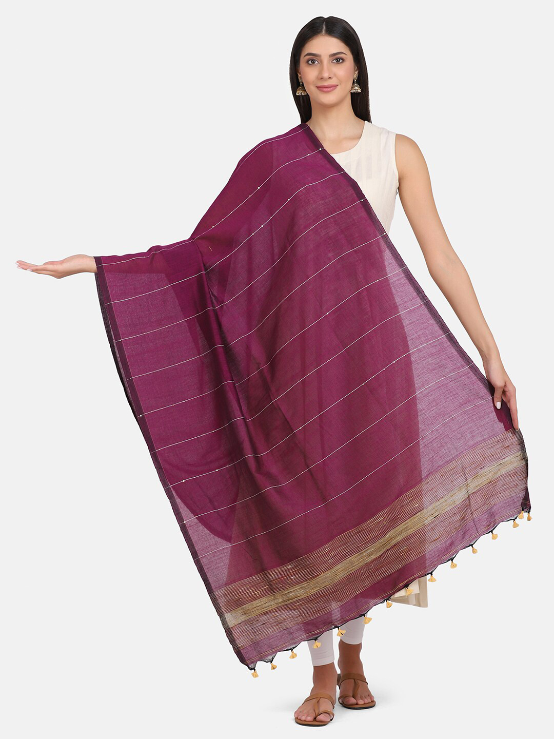 THE WEAVE TRAVELLER Women Burgundy Woven Design