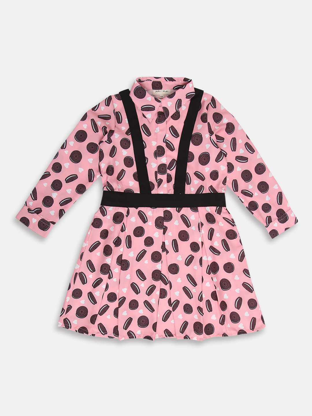 am ma Girls Pink Satin Dress