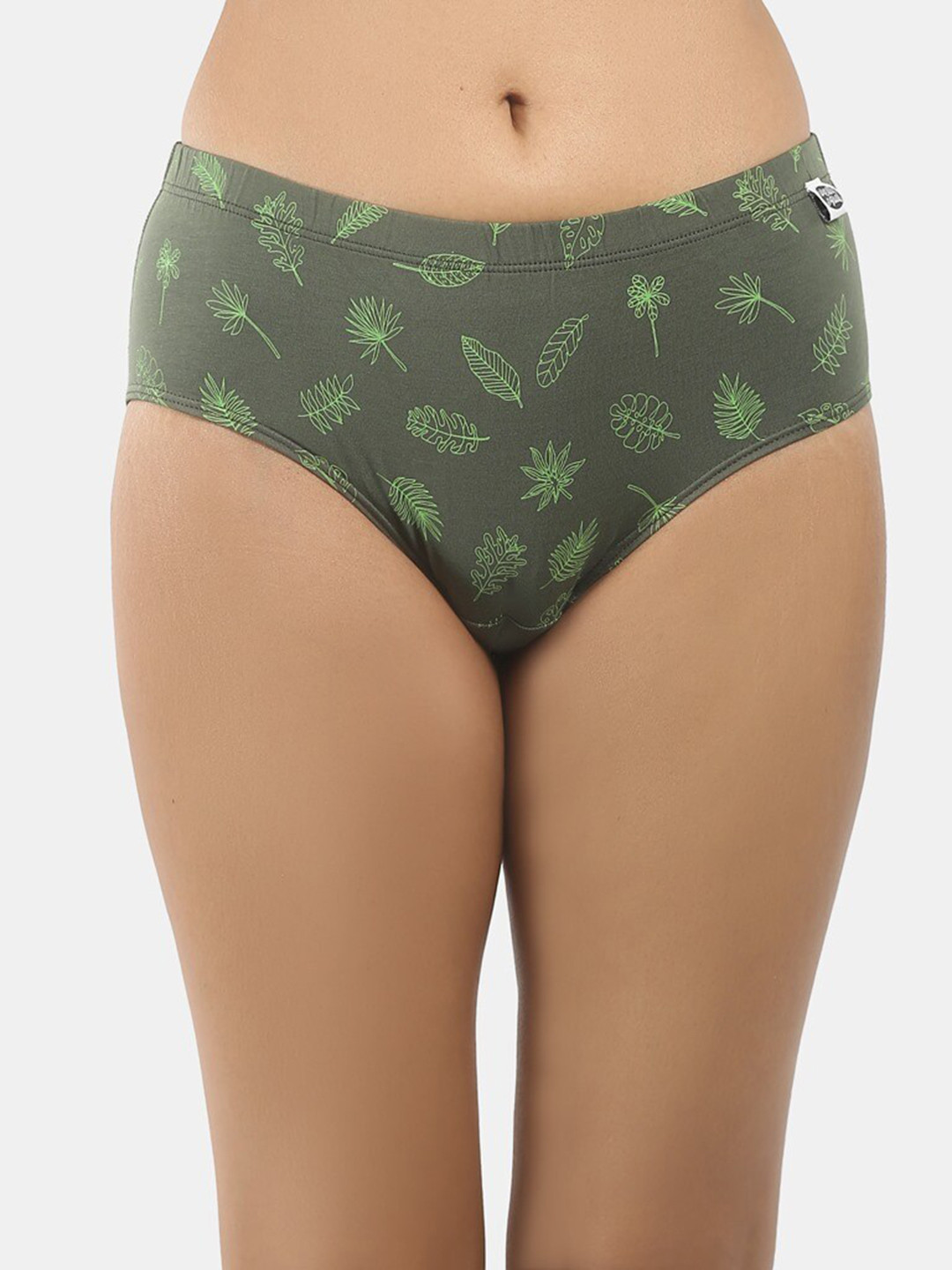 Wear Equal Women Olive Green Printed Hipster Briefs 003/BA/OLIVE/AOP
