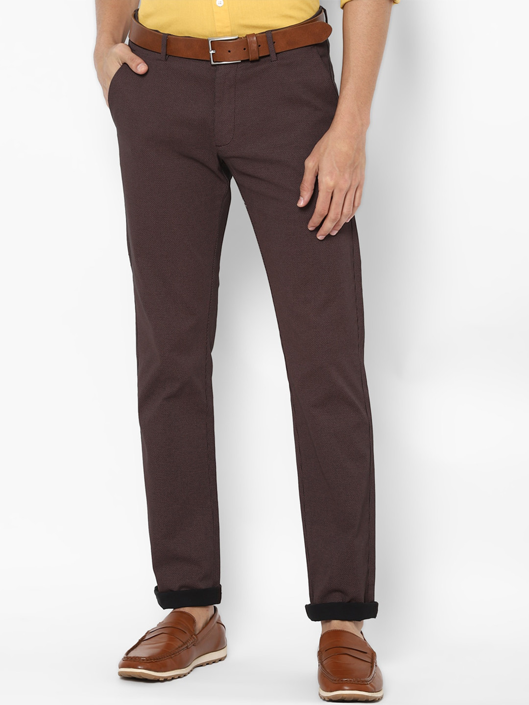 Allen Solly Men Brown Slim Fit Chinos Trousers