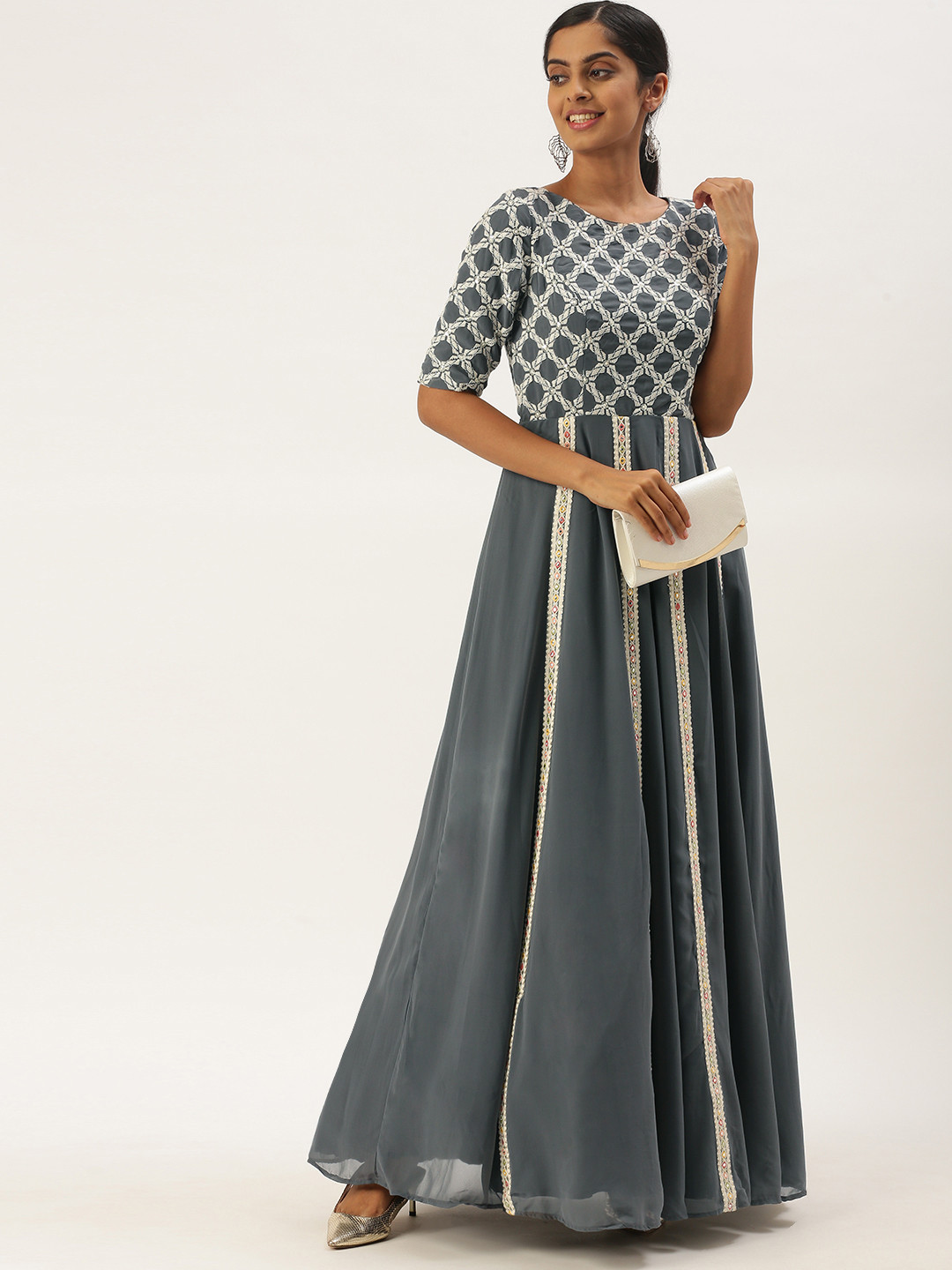 Ethnovog Black Georgette Maxi Dress