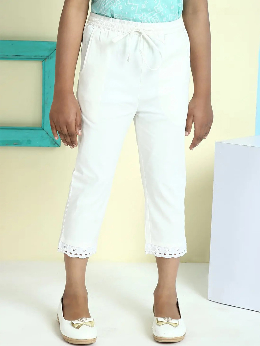 Biba Girls Off White Capris