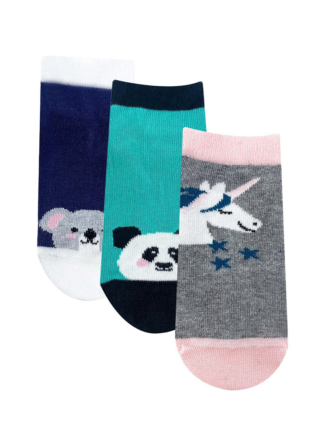 Mint & Oak Kids Pack Of 3 Patterned Above Ankle-Length Socks