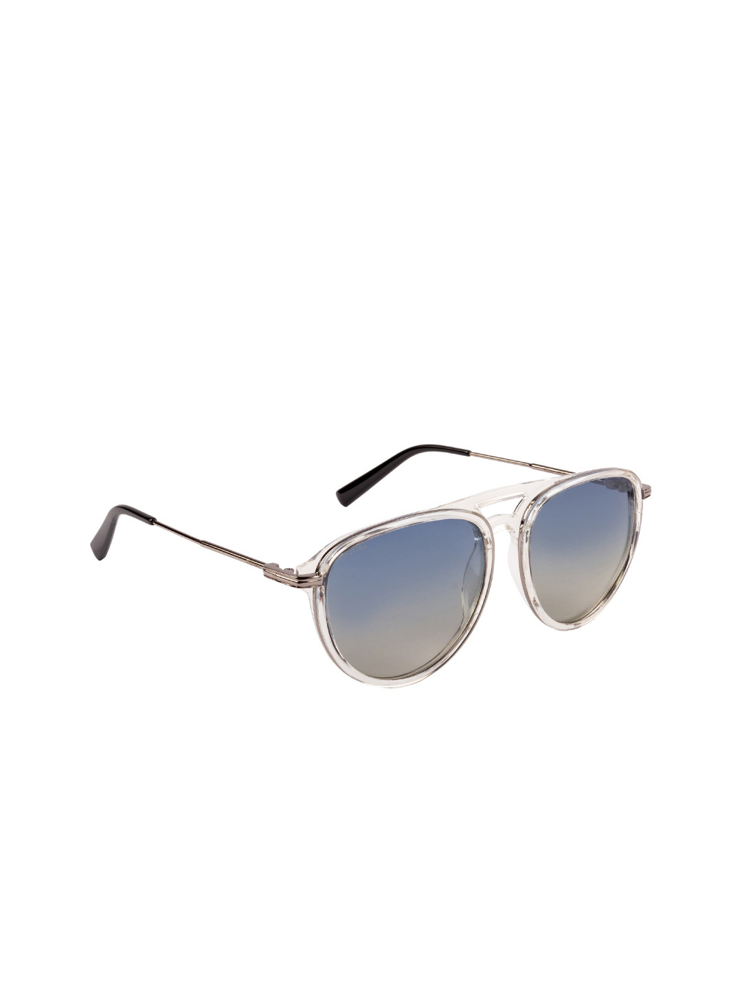 EQUAL Unisex Blue Lens & Silver-Toned Aviator Sunglasses 7004 57017-145 C4