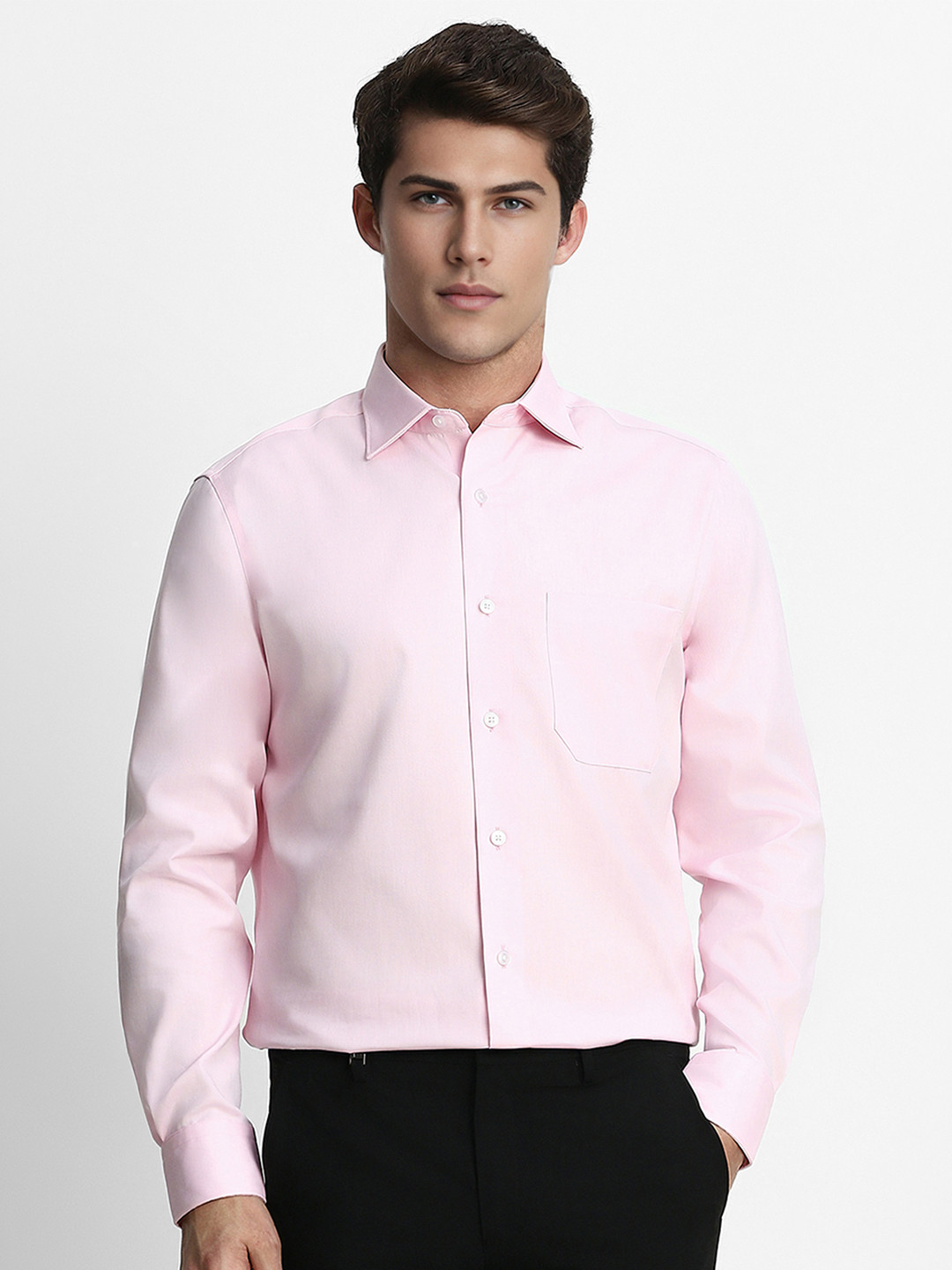 Louis Philippe Permapress Men Pink Formal Shirt