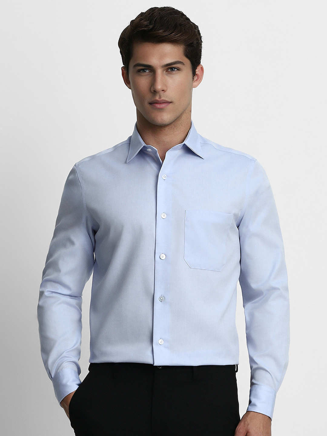 Louis Philippe Men Blue Formal Shirt