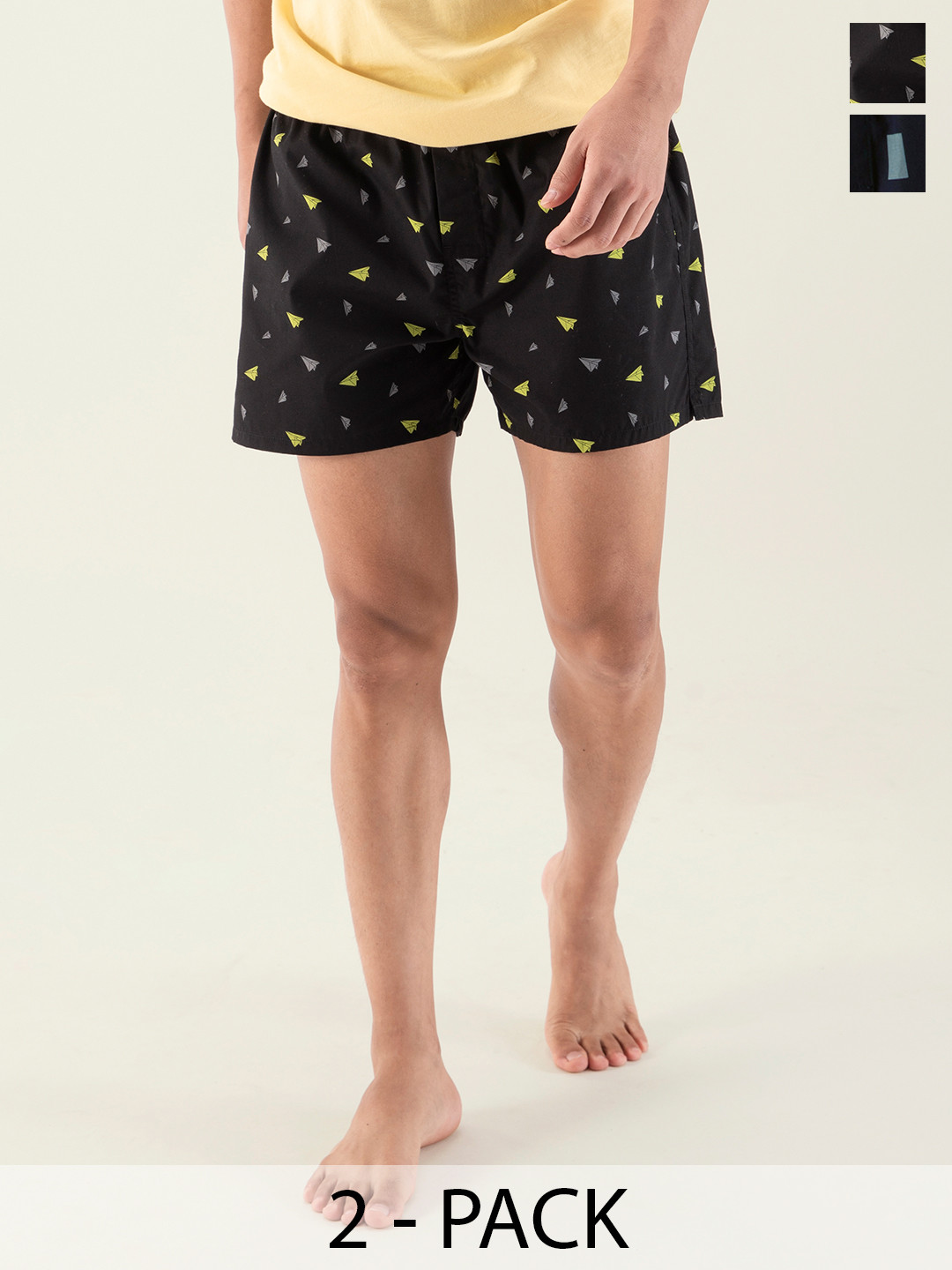 DaMENSCH Men Pack of 2 Printed Ultra-Light Cotton Regular Fit Inner Boxers