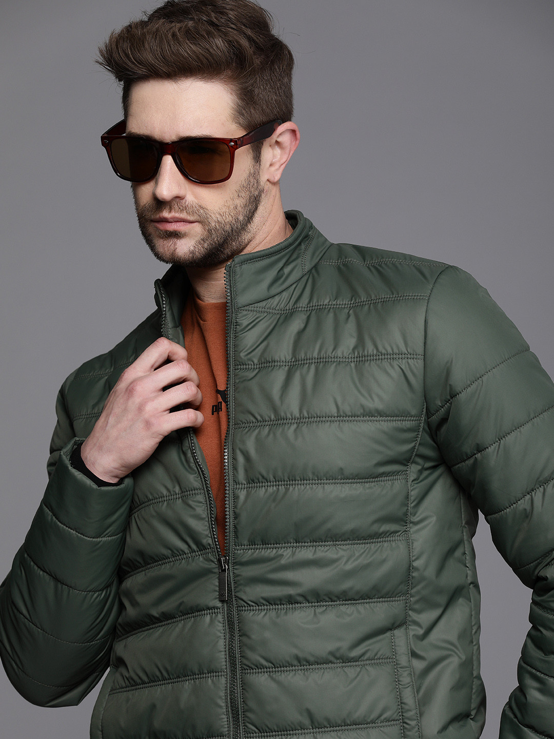 WROGN Men Green Padded Jacket