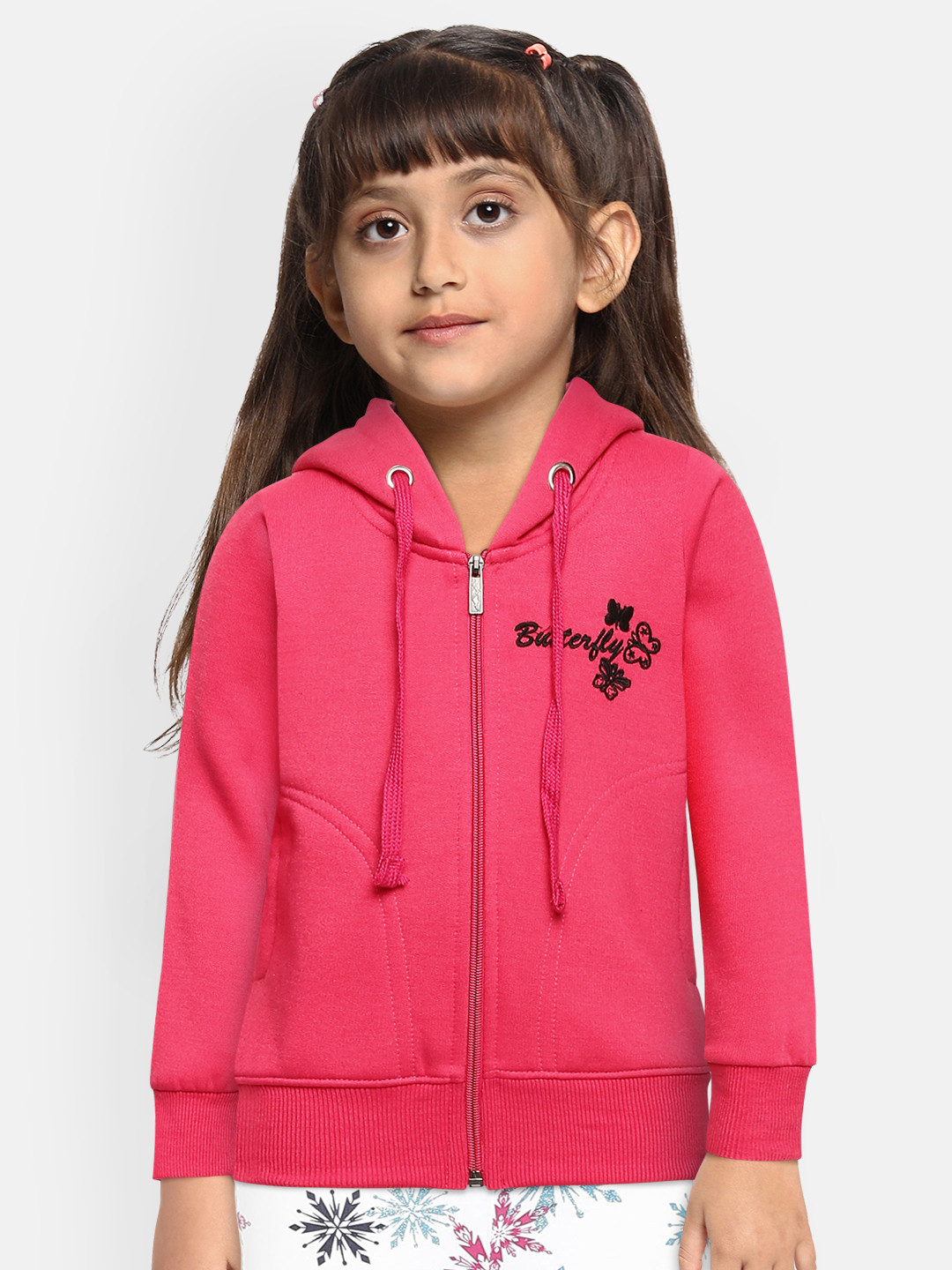 ADBUCKS Girls Pink Hooded Sweatshirt