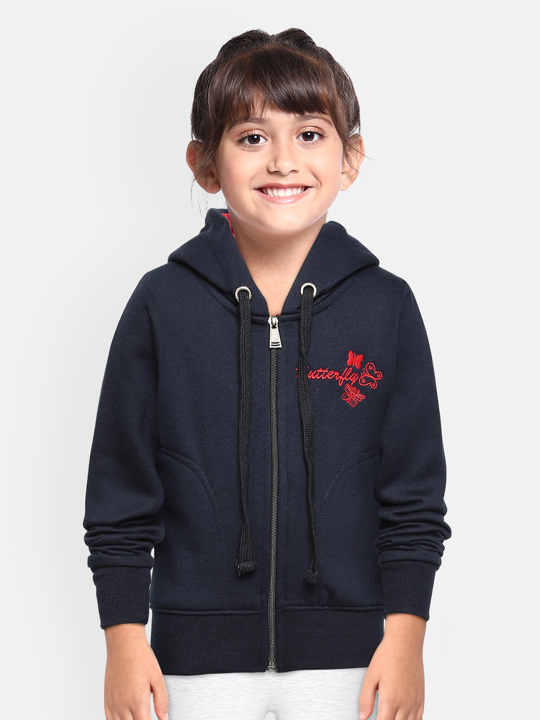 ADBUCKS Girls Blue Hooded Sweatshirt