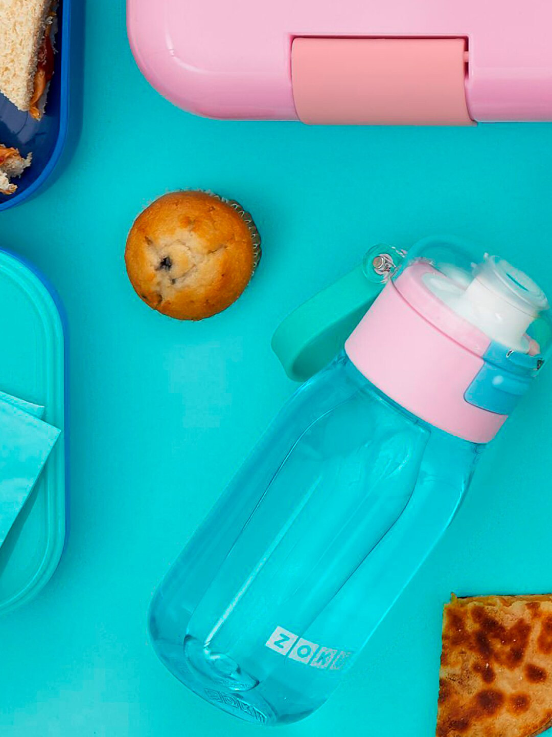 ZOKU Blue Plastic Single Wall Vacuum Water Bottle - 370ml