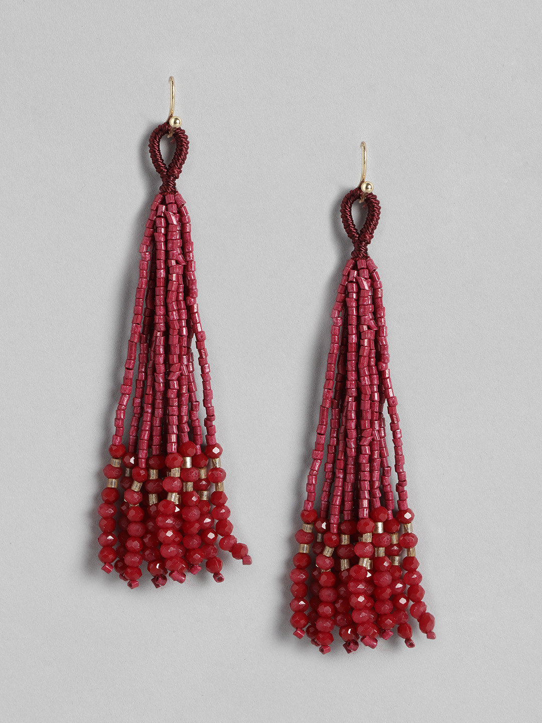 RICHEERA Pink Teardrop Shaped Drop Earrings