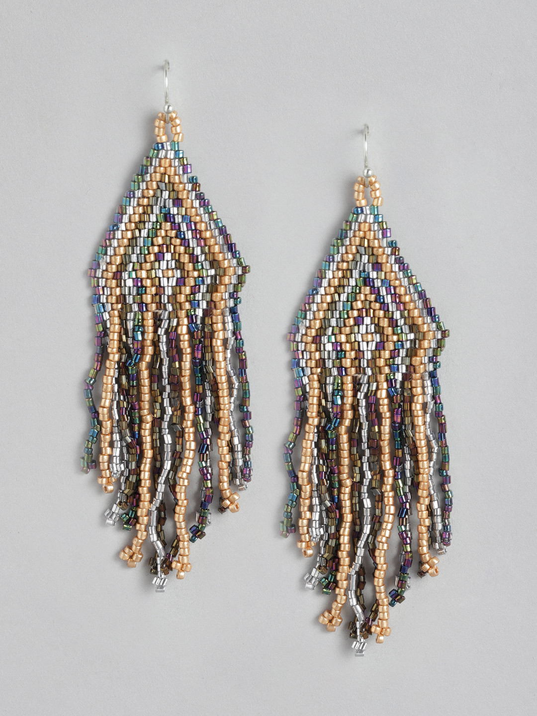 RICHEERA Multicoloured Teardrop Shaped Drop Earrings