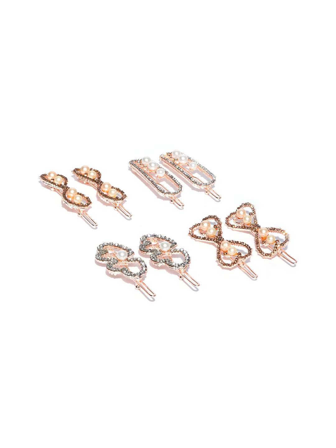 Kord Store Set of 4 Women Rose Gold Tic Tac Hair Clip