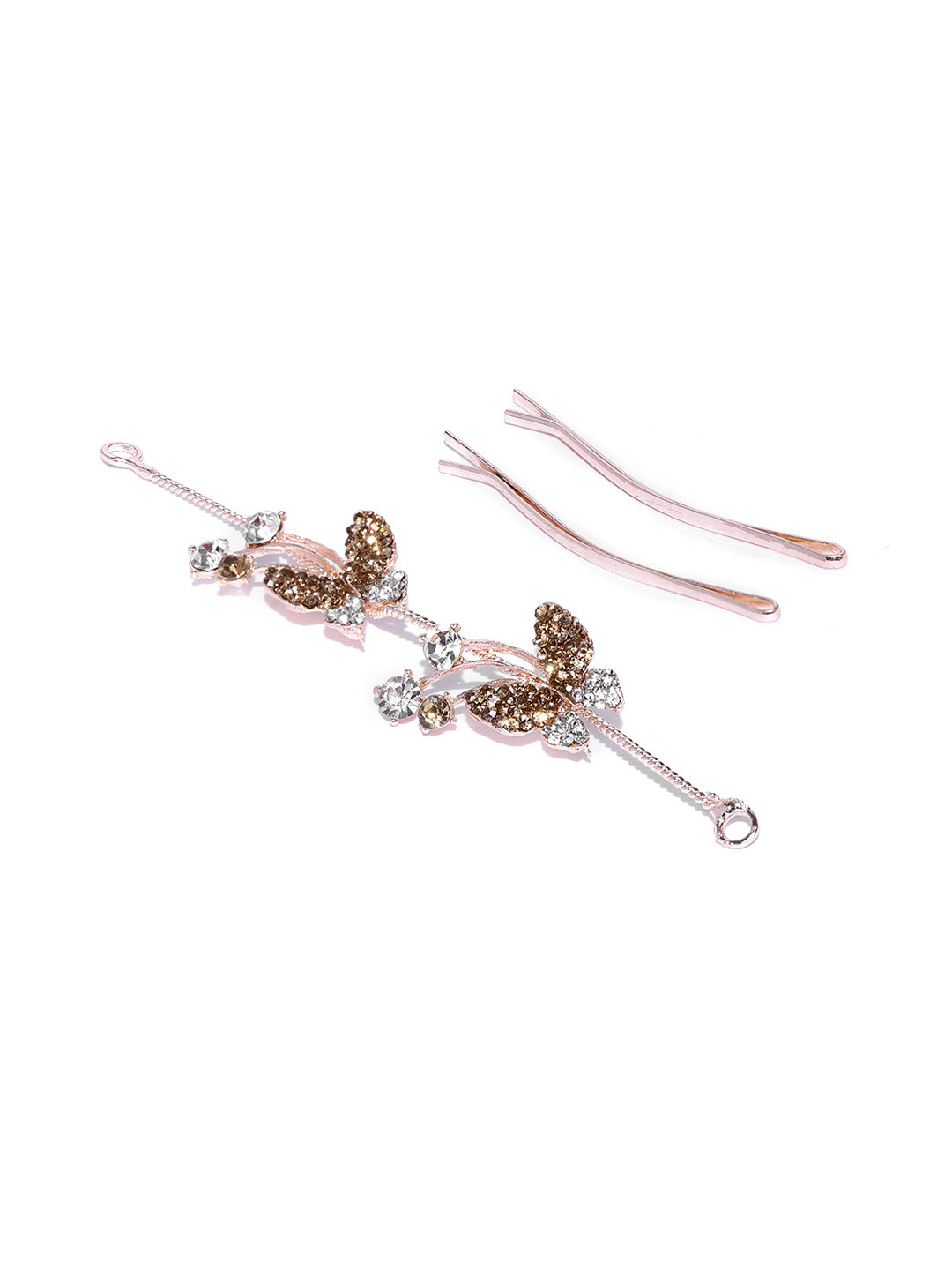 Kord Store Women Rose Gold Leaf Design Bridal Tiara