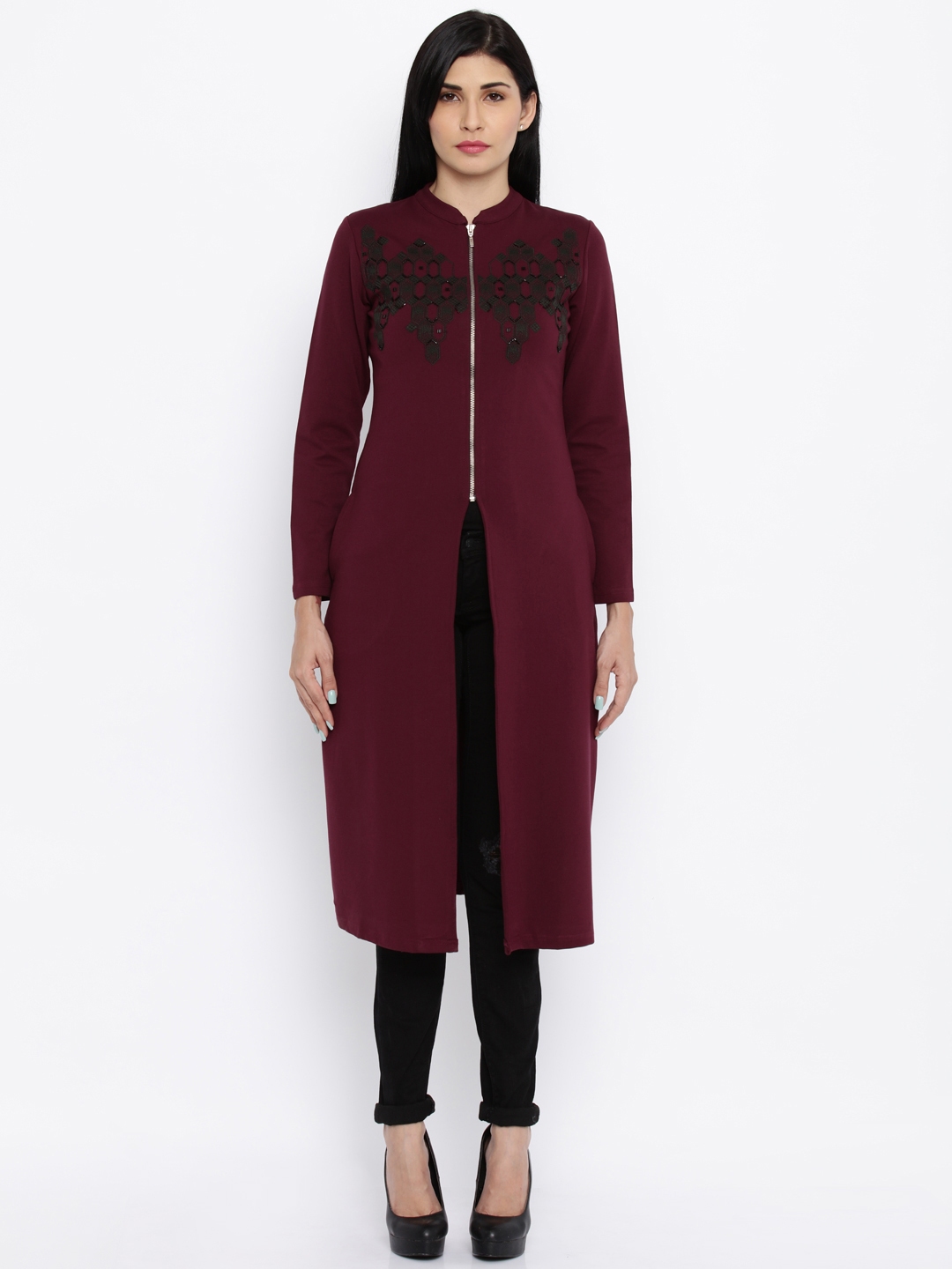 long burgundy jacket