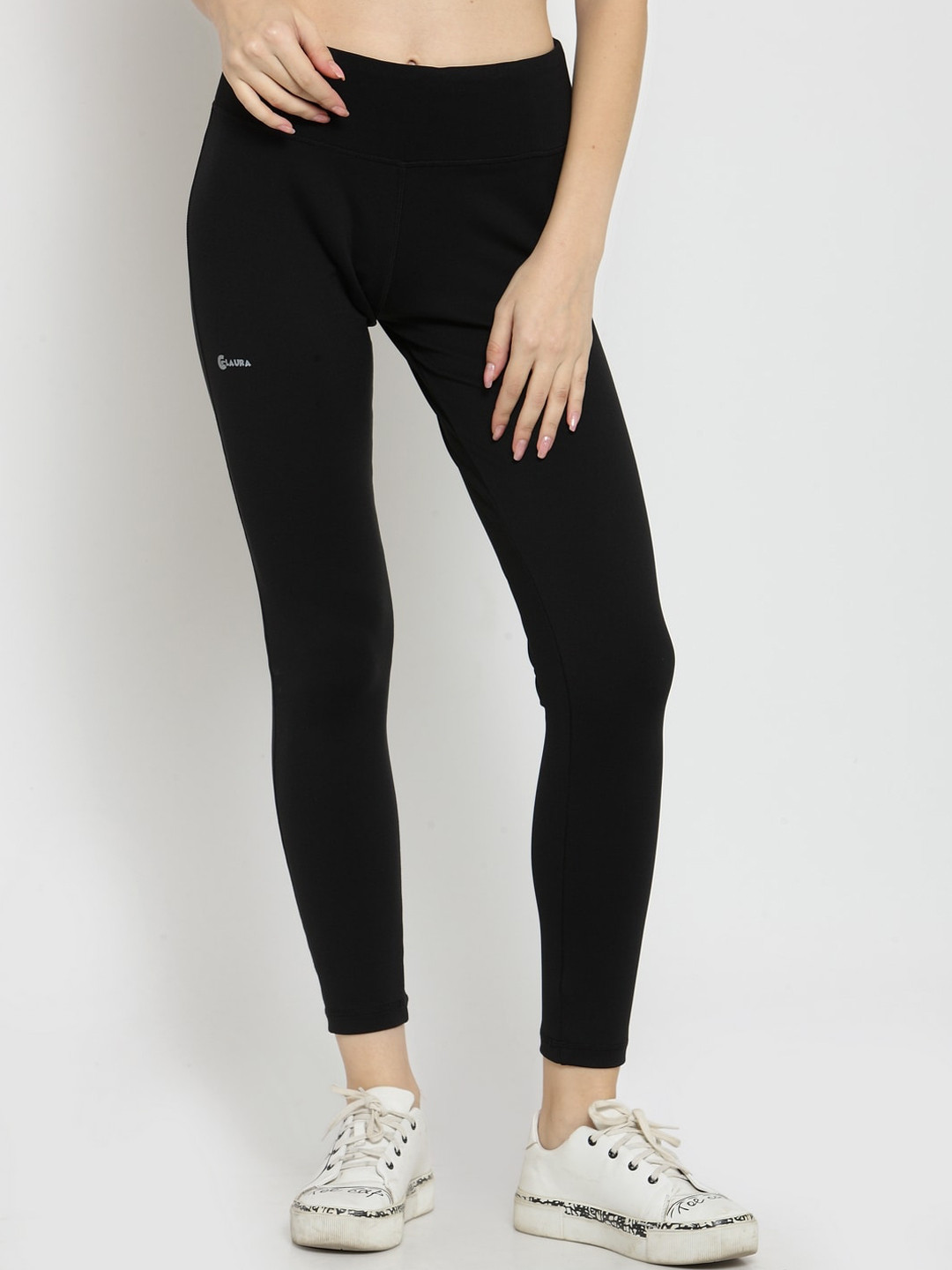 Boston Club Women Black Solid Skinny-Fit Yoga & Gym Tights
