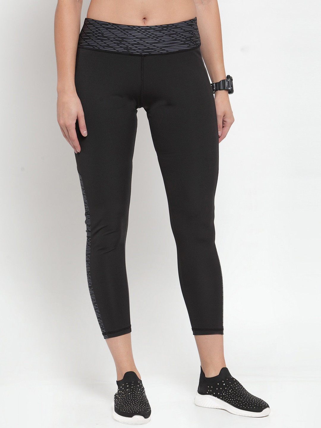 Boston Club Women Black Solid Skinny-Fit Yoga & Gym Tights