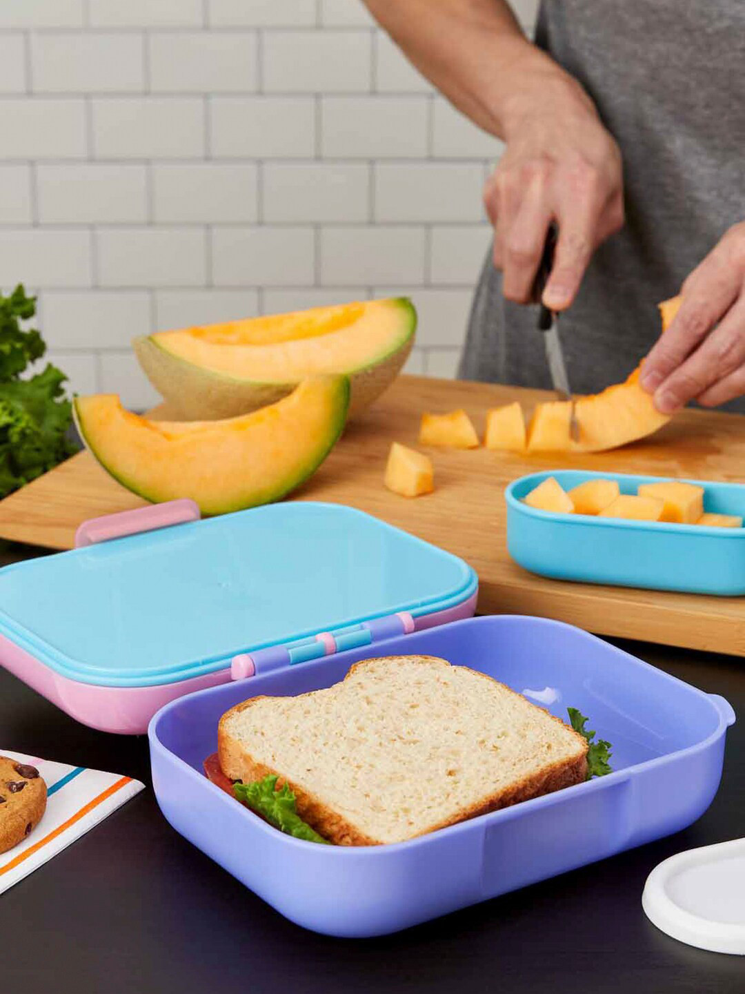 ZOKU Pink Neat Bento Jr Kids Lunch Box