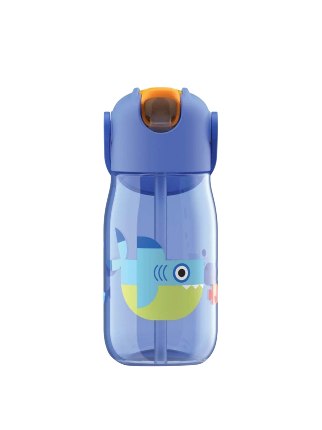ZOKU Blue Conversational Plastic Single Wall Vacuum Water Bottle - 415ml