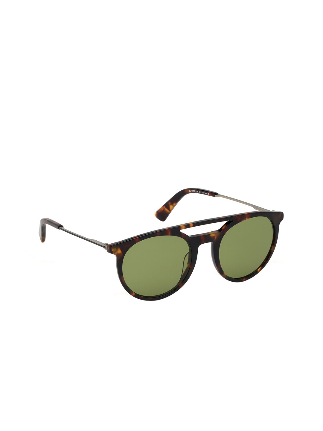 DIESEL Men Green Lens & Brown Full Rim Round Sunglasses DL0298 52 52N