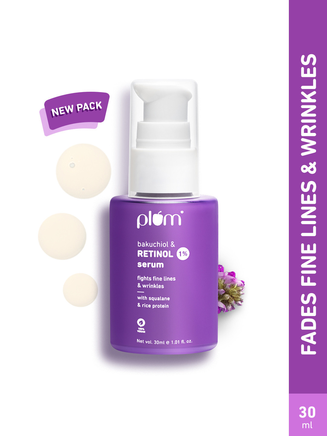 Plum 1% Retinol Anti-Aging Face Serum With Bakuchiol To Reduce Fine Lines & Wrinkles- 30ml