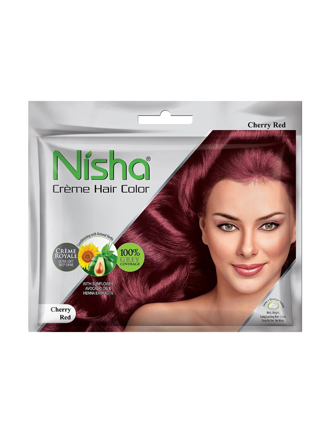 Nisha Unisex Red Pack of 6 Creme Hair Color-Cherry Red