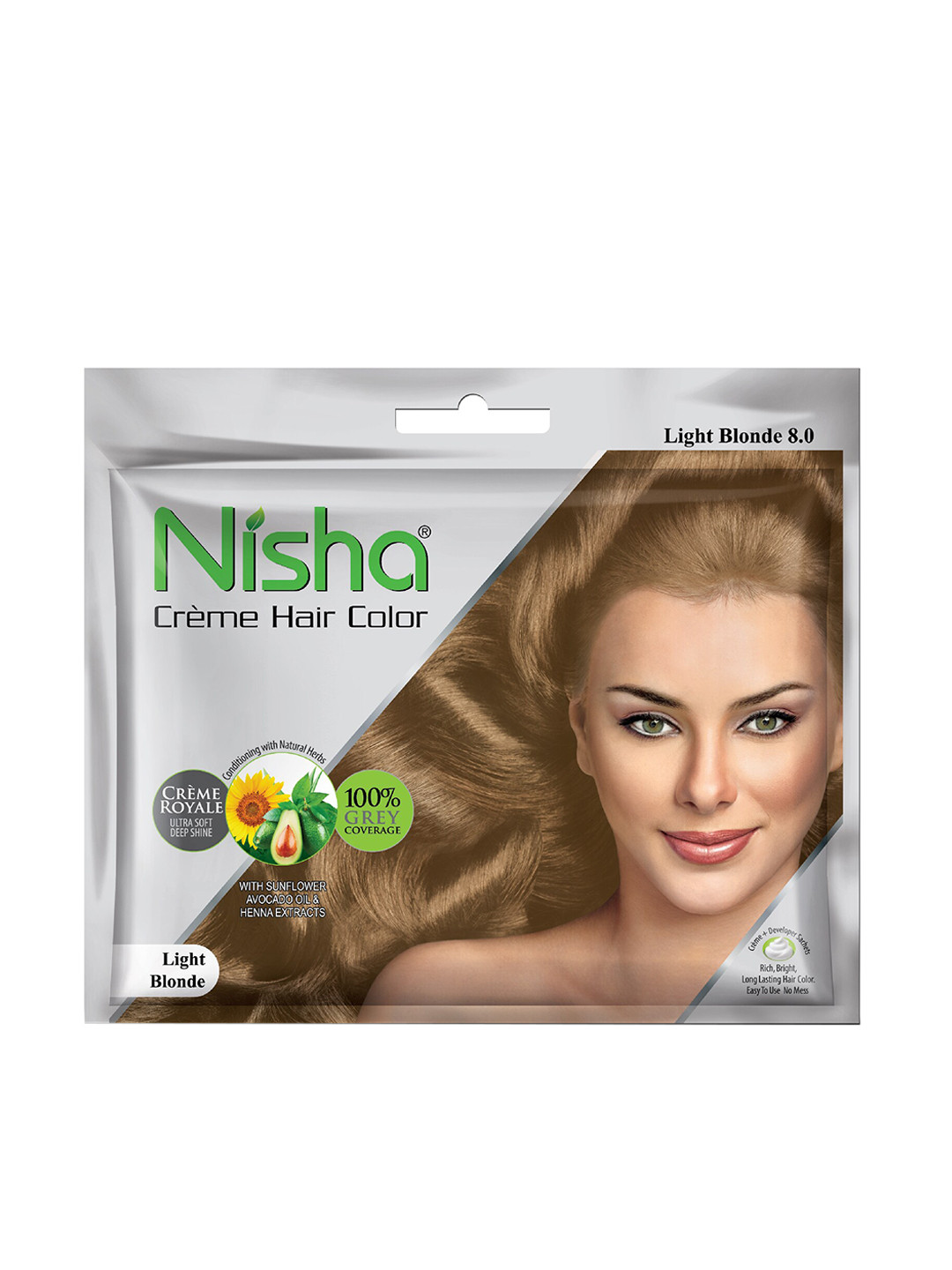 Nisha Unisex Brown Pack of 6 Creme Hair Color 50gm each- Light Blonde
