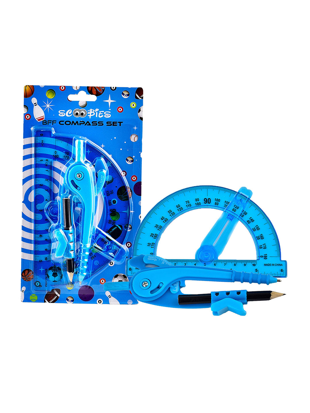 SCOOBIES Kids Blue Solid Bff Compass & Protector Set