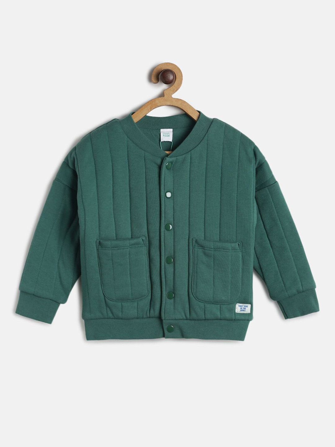 MINI KLUB Boys Green Lightweight Quilted Bomber Jacket