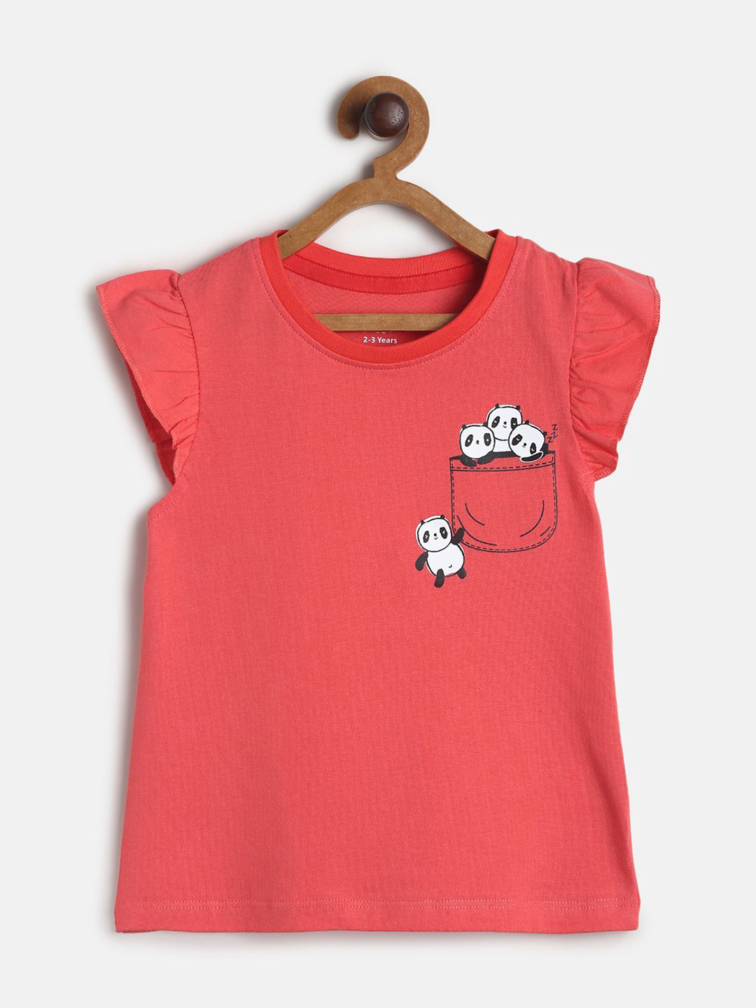MINI KLUB Girls Red & White Printed Regular Top